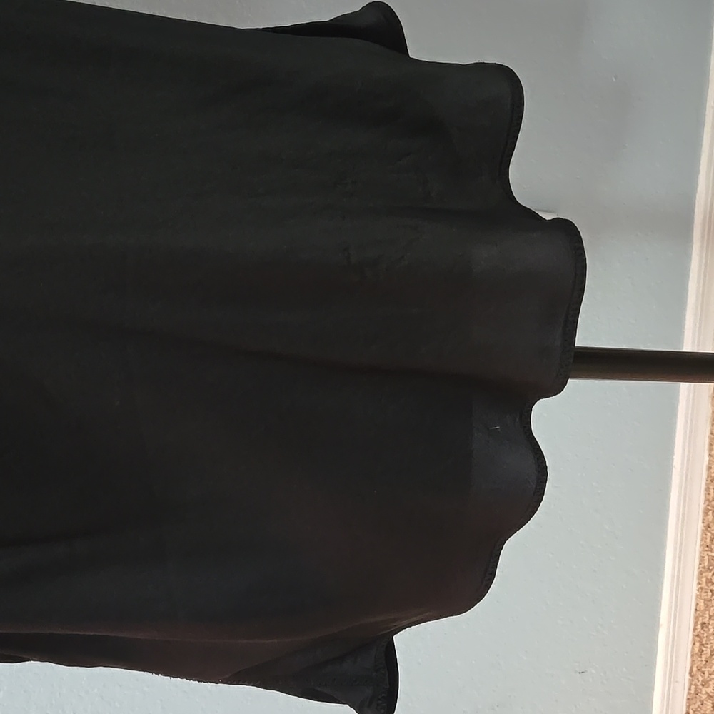CALYPSO ST BARTH Silk Lace Trim Black Camisole Adjustable Straps Sz Large - Picture 10 of 14